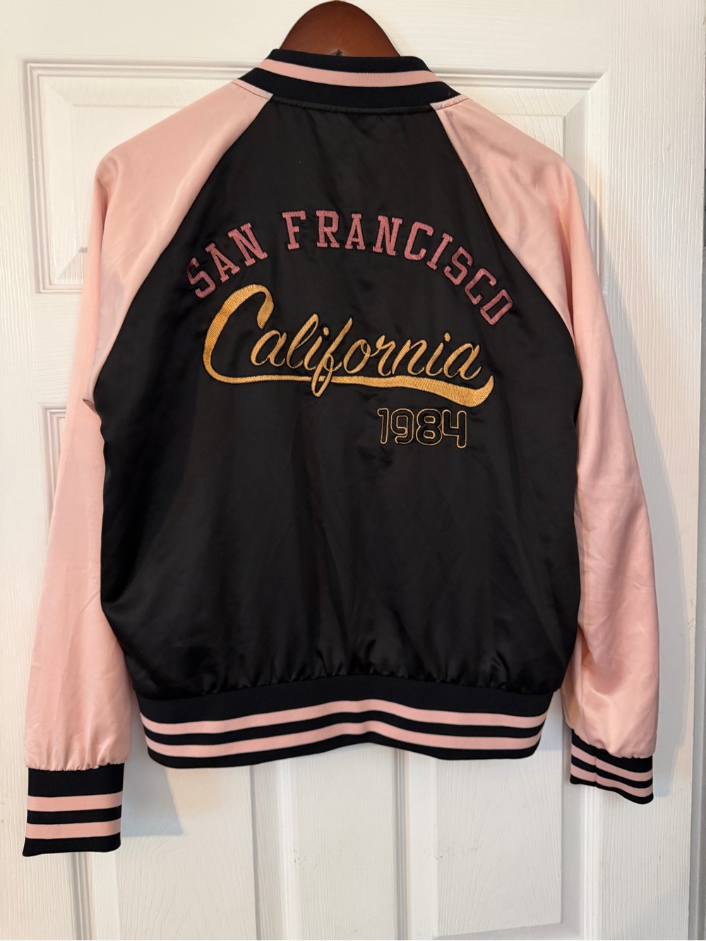 Say What? Black & Pink San Francisco California 1984 Bomber Jacket
